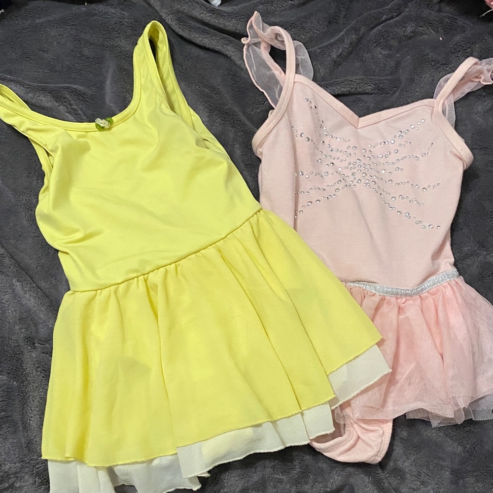Girls Yellow Ballet Costume Dress